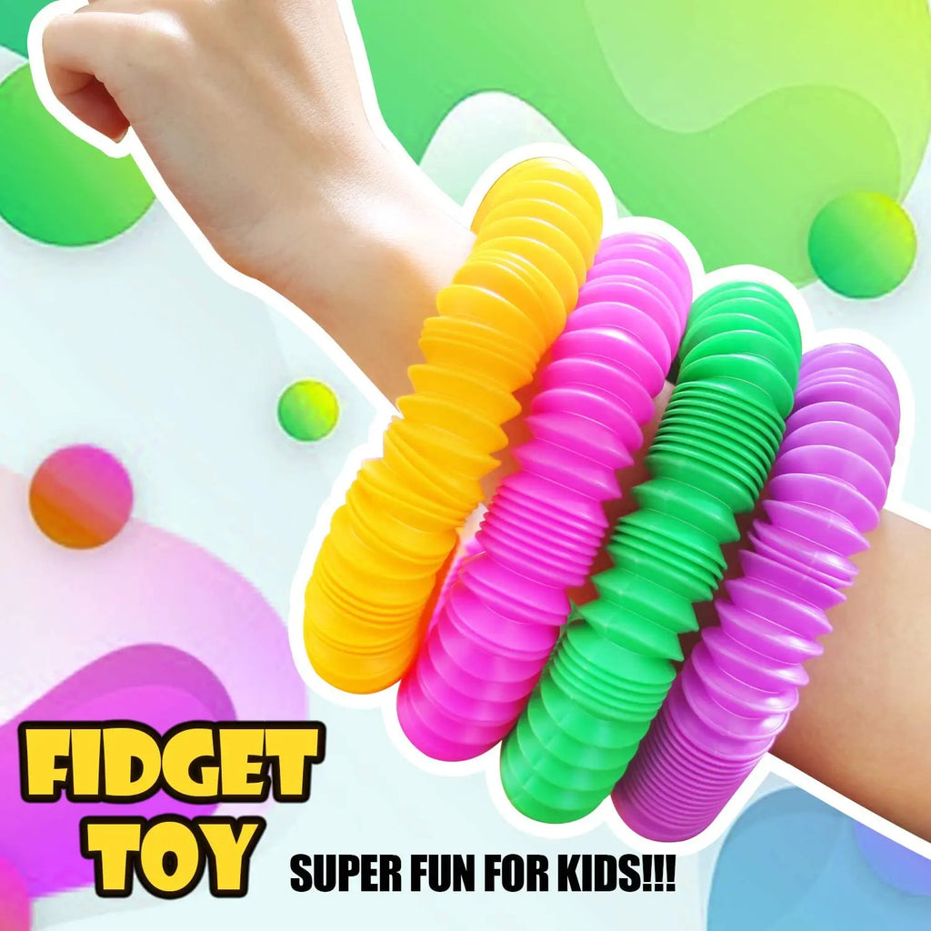 4 Pack Mini Pop Tube Sensory Fidget Toy Colorful Heavy-Duty  for