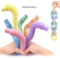 4 Pack Mini Pop Tube Sensory Fidget Toy Colorful Heavy-Duty  for