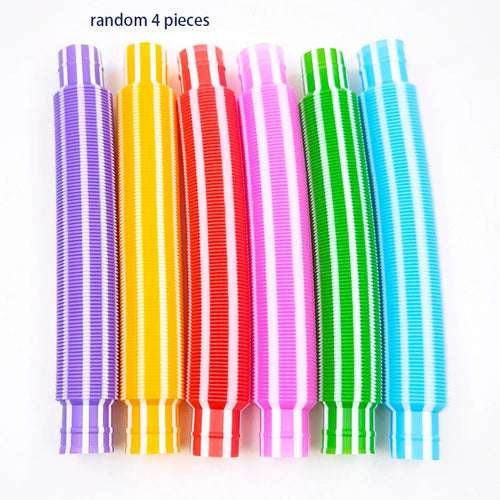 4 Pack Mini Pop Tube Sensory Fidget Toy Colorful Heavy-Duty  for