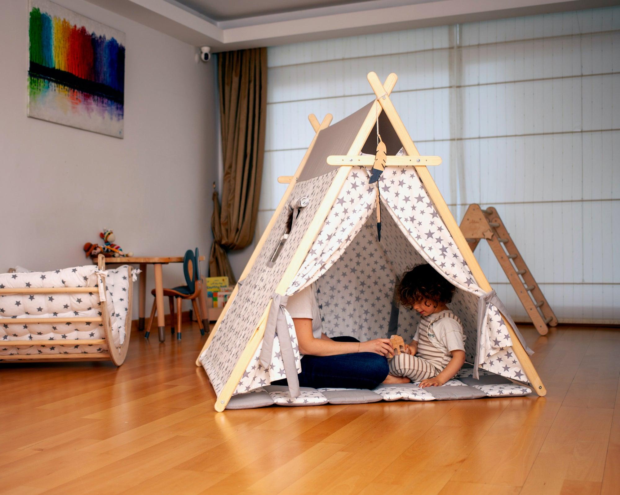 Play Tent and Play Mat / White Stars