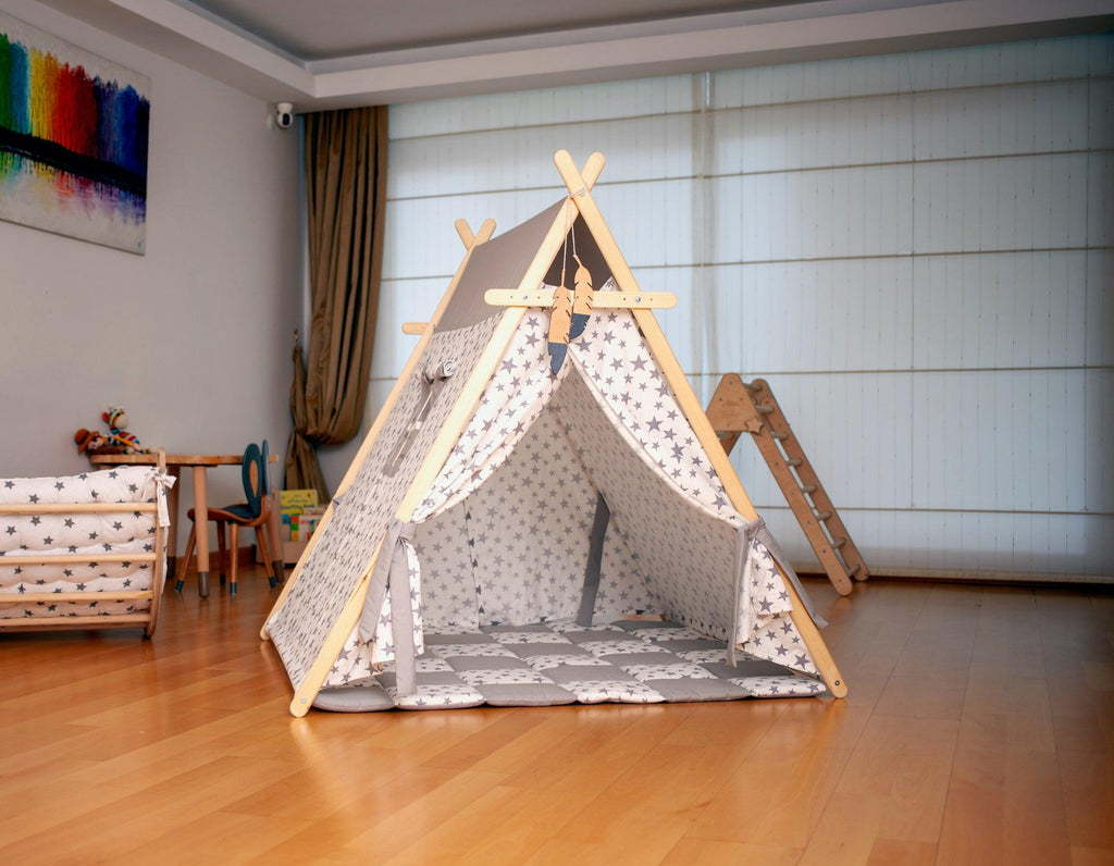 Play Tent and Play Mat / White Stars