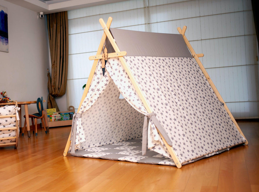 Play Tent and Play Mat / White Stars